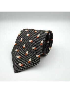Kieselstein-Cord Made in Italy Black Geometric Print 100% Silk Tie 56" x 4"